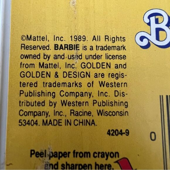 Barbie Doll Crayons 1989
Mattel With Case Built-in
Sharpener Golden 16 NEW - Picture 6 of 11